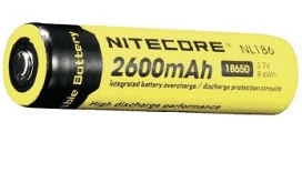 NiteCore NL1826-2600mAh, laddningsbart batteri, STD
