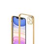iPhone 12 Pro Max Luxury Classic fyrkantig skal skyddsfodral Guld med mjukt tunt genomskinligt kameraskydd